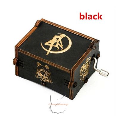 Wooden black music box - melody from Sailor Moon