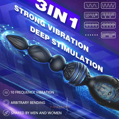 Anal plug massager with vibration - with remote control