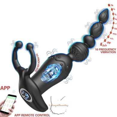 Anal plug massager with vibration - with remote control