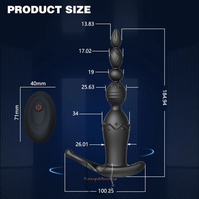 Anal plug massager with vibration - with remote control