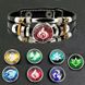 Leather luminescent bracelet "Eye of God" based on the game "Genshin Impact" - dendro element