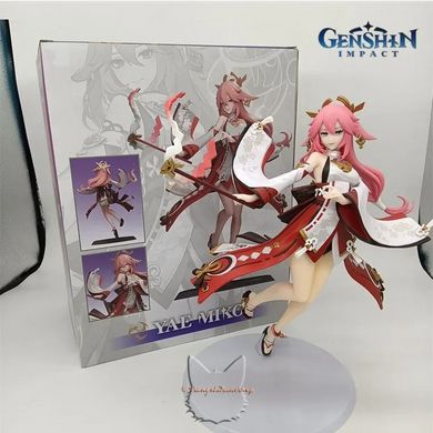 Anime figure "Yae Miko Priestess" based on the game "Genshin Impact" - 25 cm, Completed Model, Yae Miko, 25 cm, Hard body, Hard chest, Boxed, Premium copy (replica)