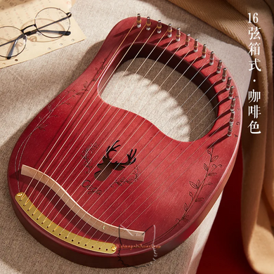 Lyre Harp 16 strings red color