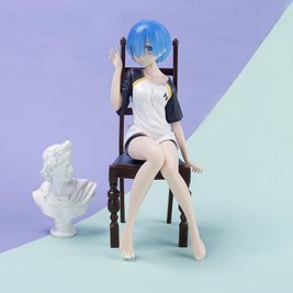 Anime figure Rem in Subaru clothes - Re Zero - 16.5 cm, with a chair