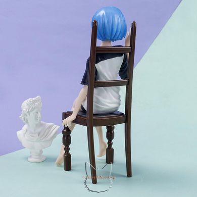 Anime figure Rem in Subaru clothes - Re Zero - 16.5 cm, with a chair