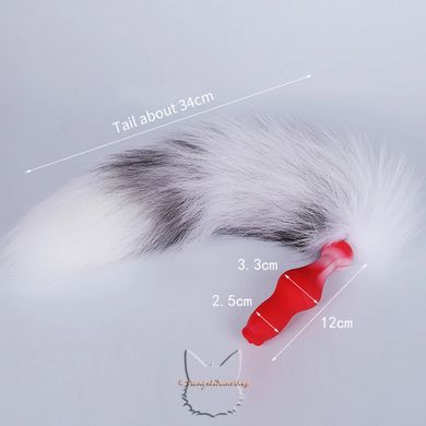 Anal tail with removable silicone dildo "dog" - S size