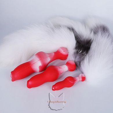 Anal tail with removable silicone dildo "dog" - M size