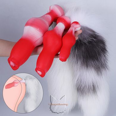 Anal tail with removable silicone dildo "dog" - S size