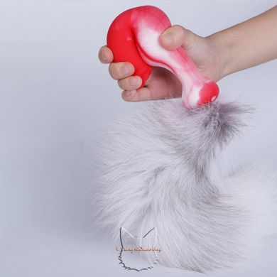 Anal tail with removable silicone dildo "dog" - M size