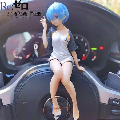 Аниме фигурка Рем (Rem) в одежде Субару (Subaru) - Re Zero - 16.5 см, без стульчика