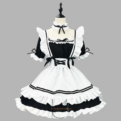 Japanese Harajuku Maid Uniform - Anime Lolita Maid Cosplay Costume - S-5XL sizes, black