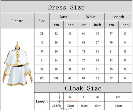 Anime cosplay costume "Sousou no Frieren" - set size's XS-2XL