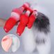 Anal tail with removable silicone dildo "dog" - M size