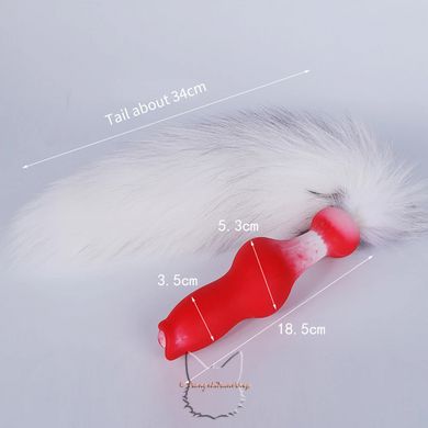 Anal tail with removable silicone dildo "dog" - M size