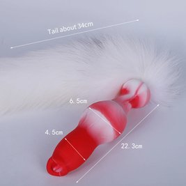 Anal tail with removable silicone dildo "dog" - L size