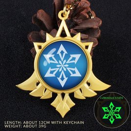 Luminescent keychain "Eye of God - Mondstadt" based on the game "Genshin Impact" - cryo element