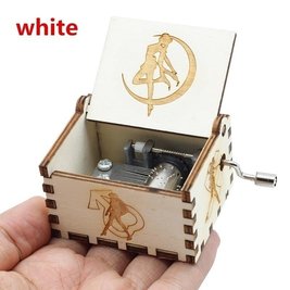 Wooden white music box - melody from Sailor Moon