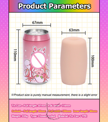 Anime masturbator in the form of a soda can - pink