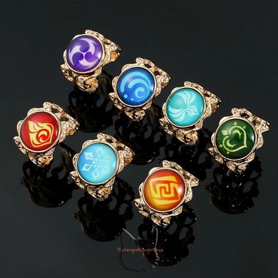 Luminescent ring "Eye of God" from the game "Genshin Impact" - cryo element