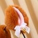 Cat ears with a bell tied in a bow - orange