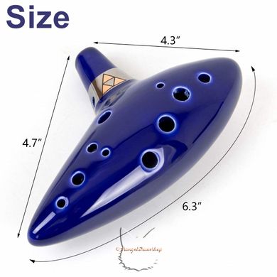 Окарина (Ocarina) на 12 отверстий, Тон C - Зельда (Zelda) - тёмно-синяя