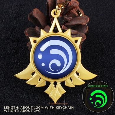 Luminescent keychain "Eye of God - Mondstadt" based on the game "Genshin Impact" - hydro element