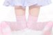 Long women's stockings with stripes above the knee - white-pink