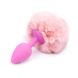 Anal plug bunny rabbit tail - silicone pink plug, light pink tail