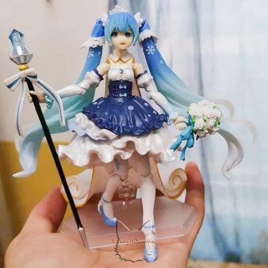 Аниме фигурка (фигма EX-054) "Хацуне Мику снежная принцесса (Hatsune Miku Snow Princess Ver.)" 10th anniversary - Вокалоид (Vocaloid) - 13.5 см, копия