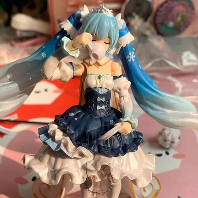 Аниме фигурка (фигма EX-054) "Хацуне Мику снежная принцесса (Hatsune Miku Snow Princess Ver.)" 10th anniversary - Вокалоид (Vocaloid) - 13.5 см, копия