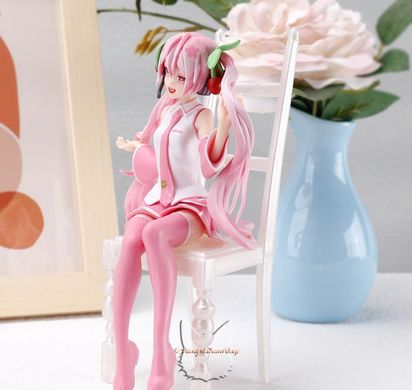 Anime figure "Hatsune Miku Sakura" - Noodle Stopper - copy with white chair, 15 cm