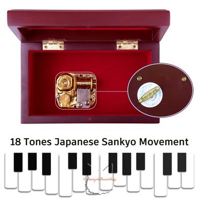 Wooden automatic music box - melody "Lilium" from the anime "Elfen Lied" - 18 tones, Music box