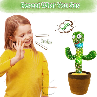 Children's toy dancing luminous talking plush cactus that can sing, Interactive toy, Unisex