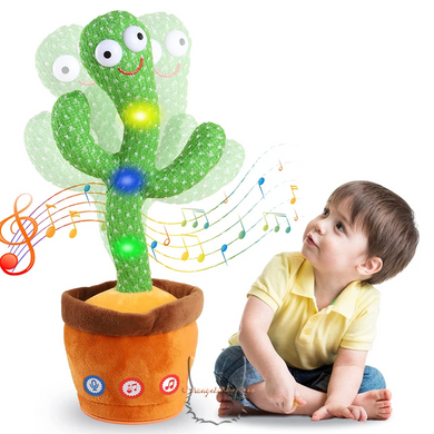 Children's toy dancing luminous talking plush cactus that can sing, Interactive toy, Unisex