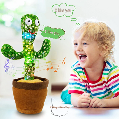 Children's toy dancing luminous talking plush cactus that can sing, Interactive toy, Unisex