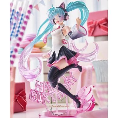 Аниме фигурка "Хацуне Мику (Hatsune Miku) С днём рождения Счастливый кот Happy Birthday Happy Cat ver." - оригинал, 23 см