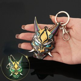 Metal keychain "Xiao Mask" from the game "Genshin Impact"