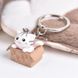 Keychain "cat in a box" - white