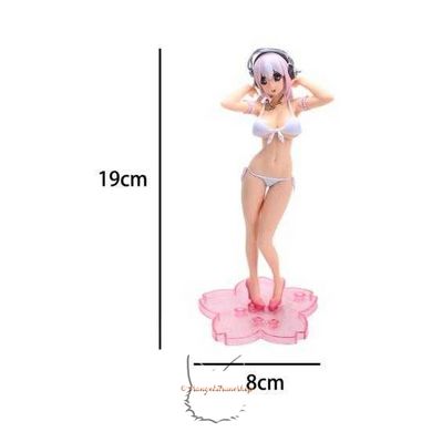 Anime figure "Super Sonico" - removable bikini - 19x8 cm, White, Cast-off figure (removable clothes), Super Sonico, 19 cm, Hard body, Hard chest, Without box, Copy (Replica)