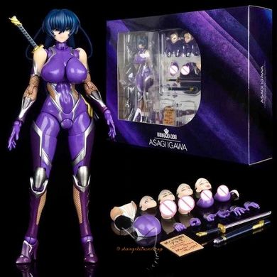 Anime hentai action figure Asagi Igawa - Taimanin Series - SECOND AXE - 16 cm, Asagi Igawa, 16 cm, Hard body with joints, Hard chest with joints, Boxed, With replaceable parts, Removable clothing/parts (cast-off)