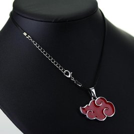 A pendant in the form of a red cloud - emblem of the Akatsuki organization based on the anime Naruto (Naruto Shipuuden), Red