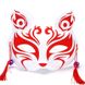 Японська маска лисиці (кіцуне) - Japanese fox mask (kitsune) з дзвіночками - червона, тип C