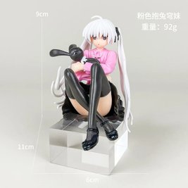 Anime figurine "Kasugano Sora" from "Loneliness for Two (Yosuga no Sora)" - pink with a bunny, 9 cm