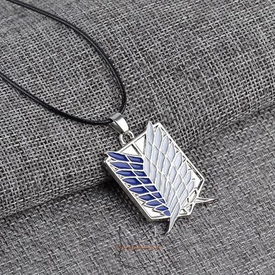 Pendant with the emblem of the Reconnaissance Corps based on the anime "Attack on Titan" - silver