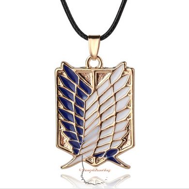 Pendant with the emblem of the Reconnaissance Corps based on the anime "Attack on Titan" - golden