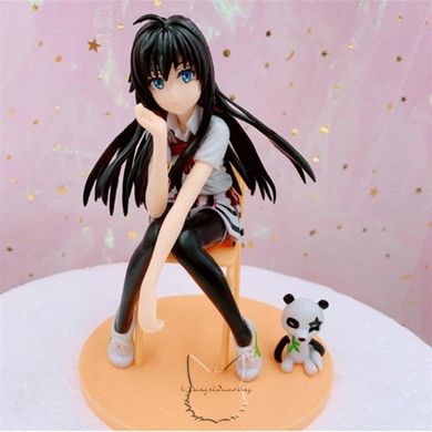 Anime figure "Yukino Yukinoshita - My Teen Romantic Comedy / Yahari Ore no Seishun Love Comedy wa Machigatteiru. Zoku" - 13.5 cm, with chair and panda