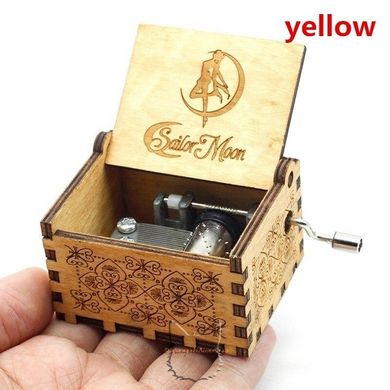 Wooden yellow music box - melody from Sailor Moon