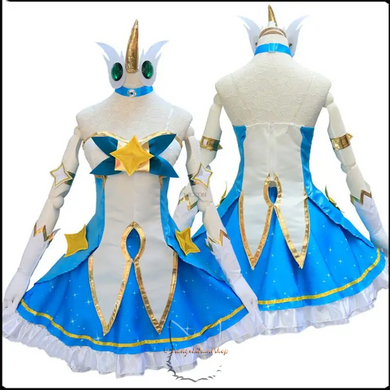 Anime cosplay costume for cosplay character "Soraka Star Guardian" - League of Legends - set, Set, S-L, Sleeveless