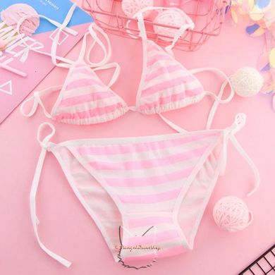 Women's Japanese style striped underwear - pink