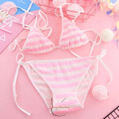 Women's Japanese style striped underwear - pink